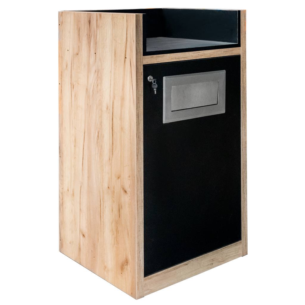 Mega-M pattumiera con portavassoi 120x62x58 cm nero rovere