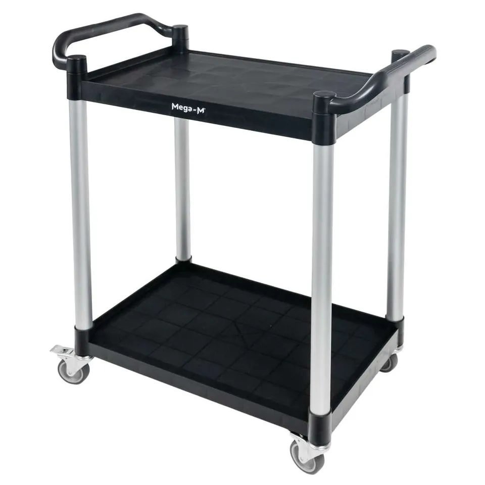 Mega-M carrello servizio nero 80x40x95 cm 2 ripiani plastica