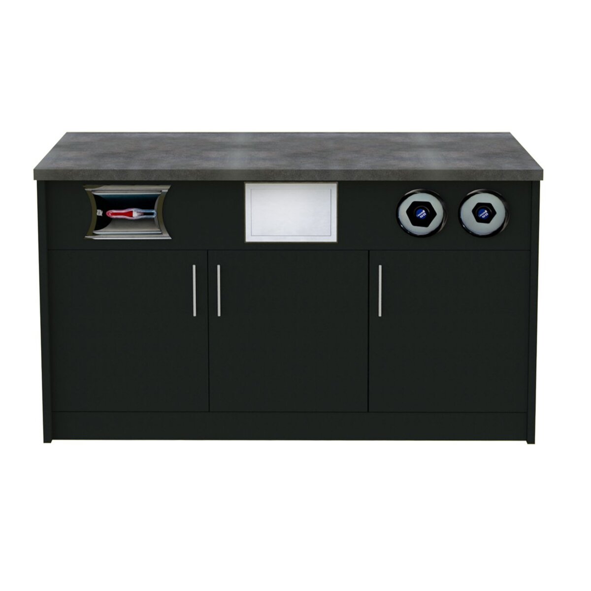 Mega-M mobile macchina caffè 154x60x92 cm nero 2 portabicchieri