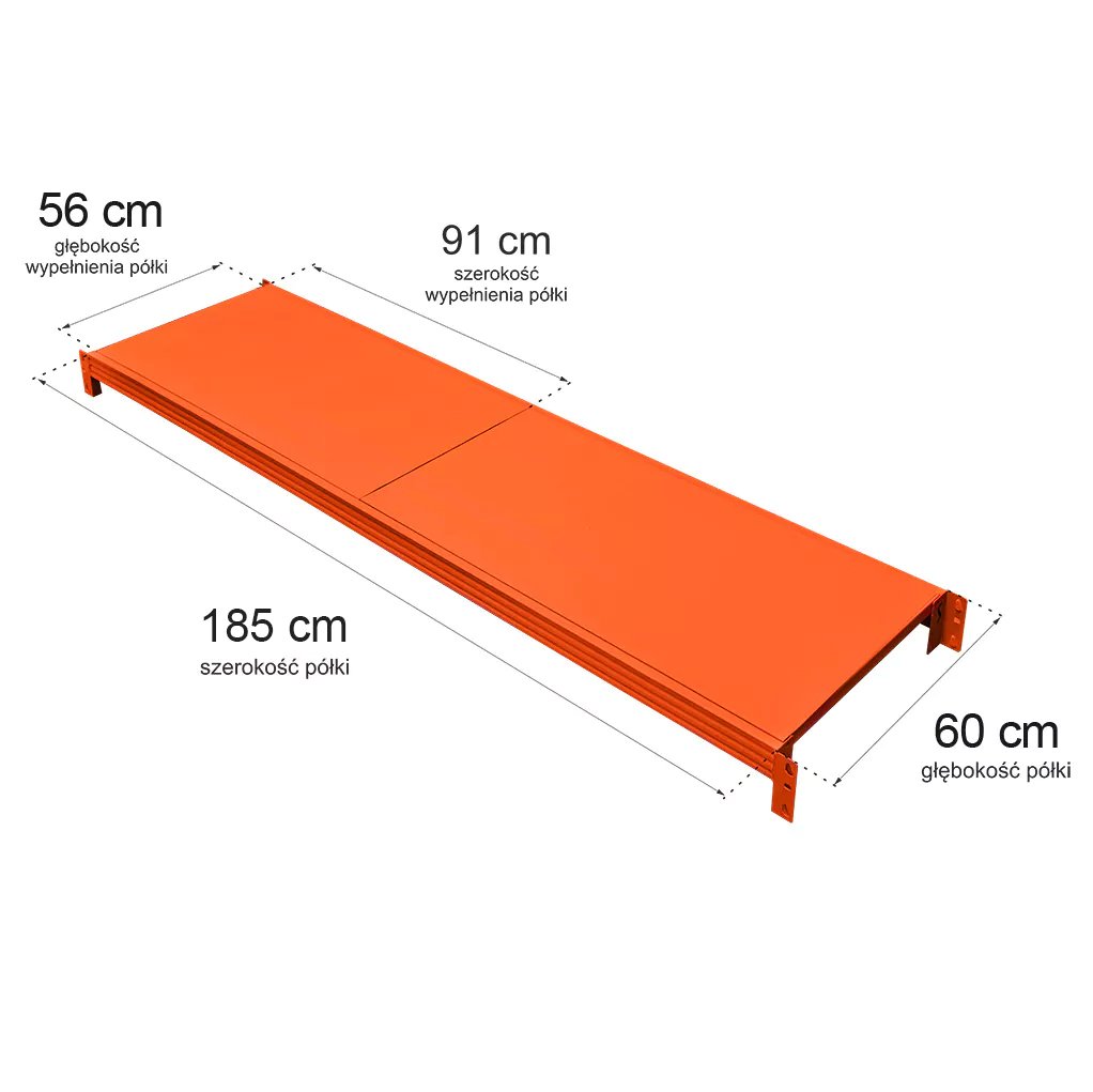 Mega-M Fortis Light Ripiano Scaffale 185x60 Portata 200 kg