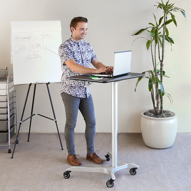 Seville Classics airLIFT scrivania sit-stand espresso 71x50 cm
