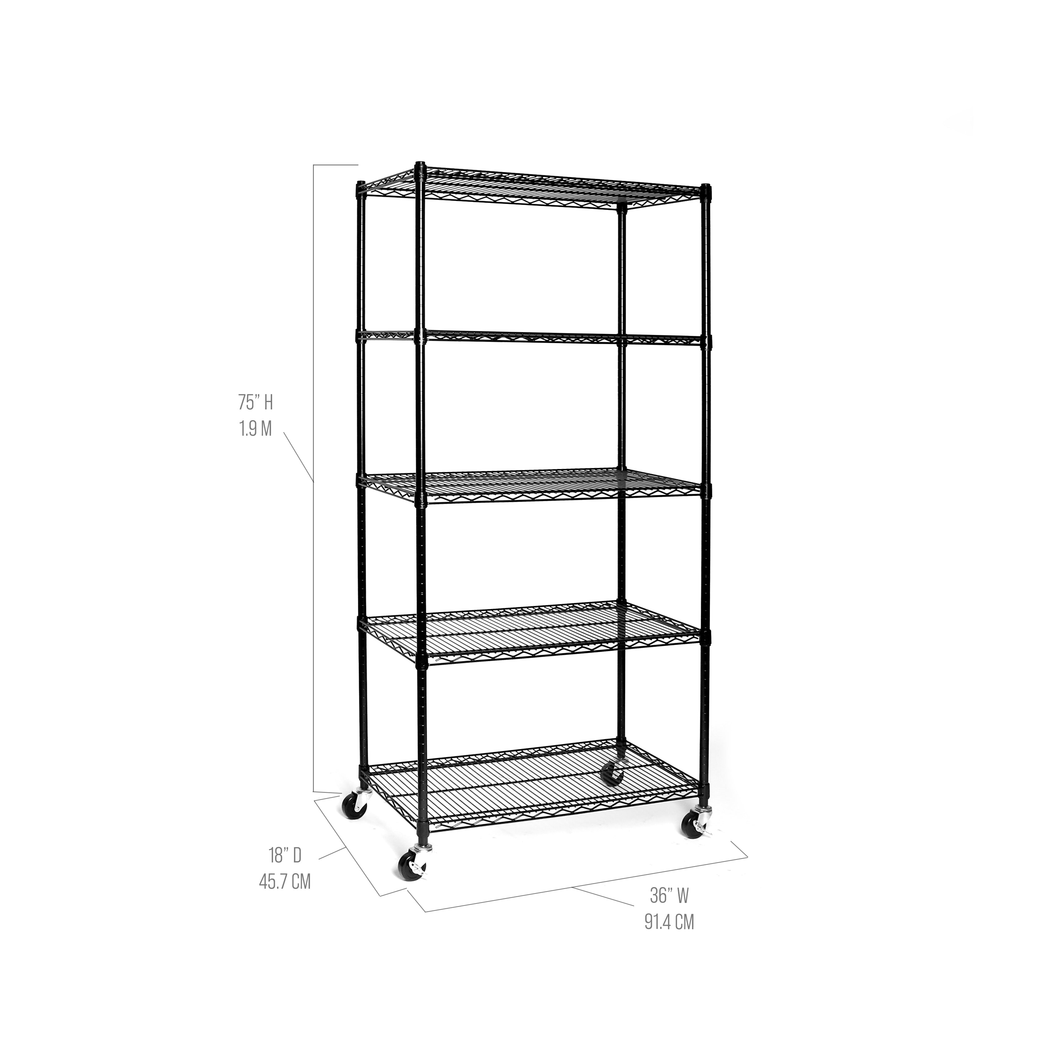 Seville Classics UltraDurable 18370 scaffale 5 ripiani nero