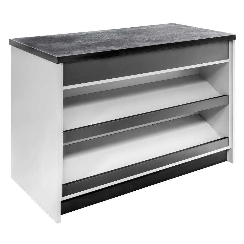 Mega-M 120x60x90 bancone cassa grigio chiaro 2 ripiani