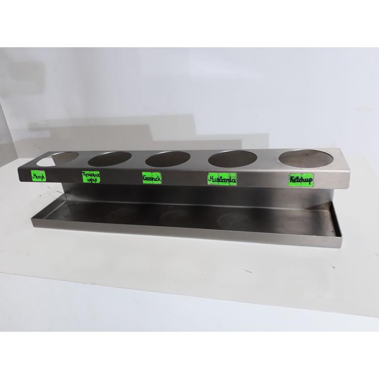 Espositore Salse 5 Dispenser Acciaio Inox