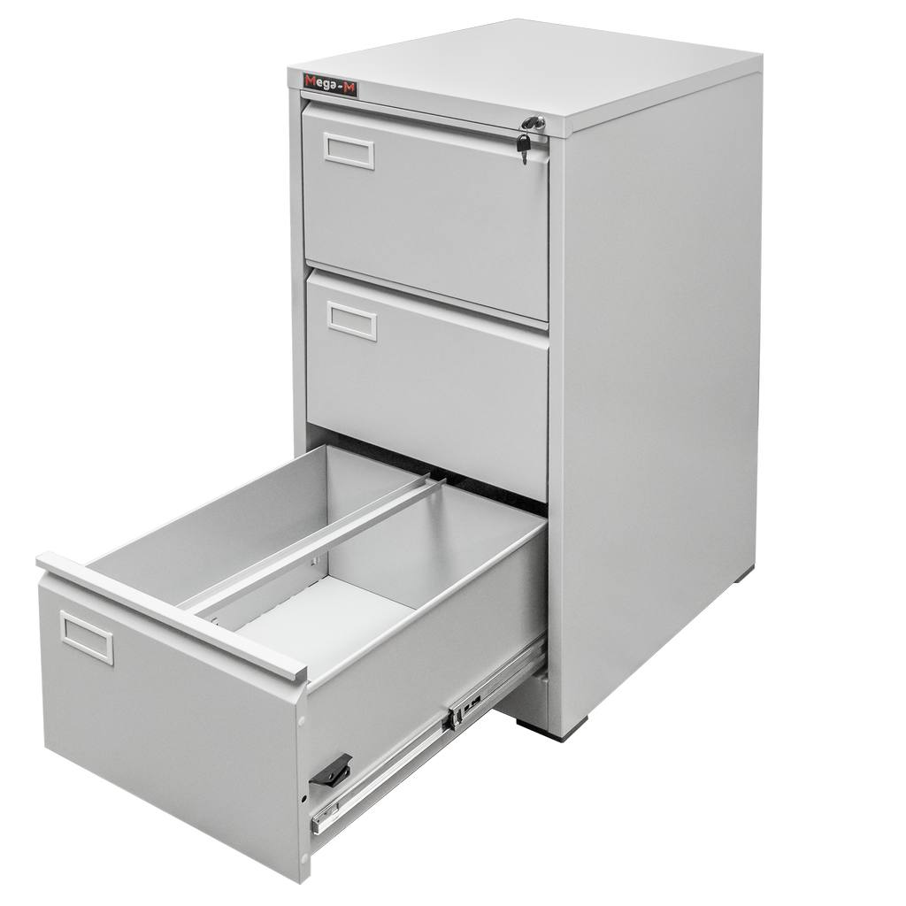 Mega-M Schedario metallico 3 cassetti A4 grigio