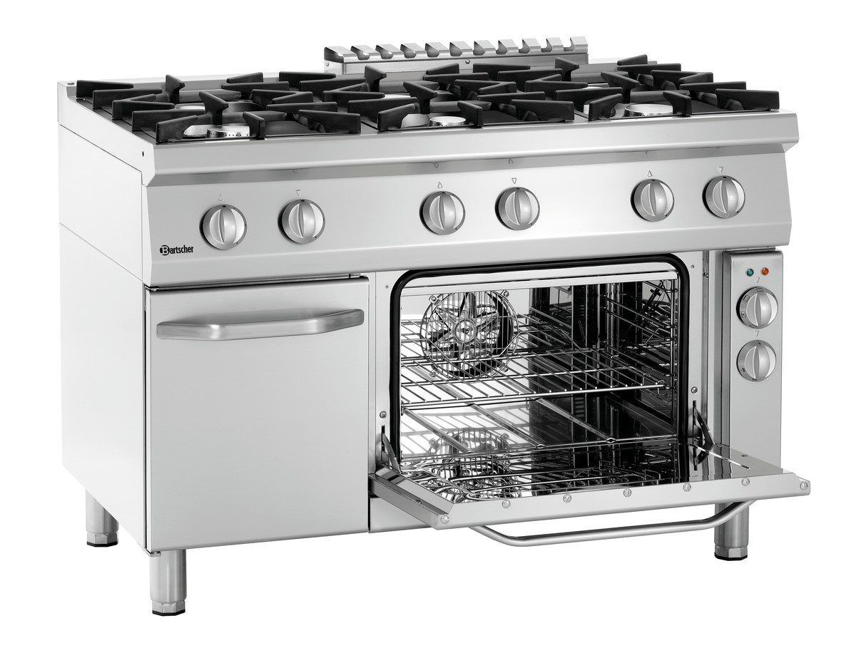 Bartscher 2851361 cucina gas 6 fuochi forno elettrico GN 1/1