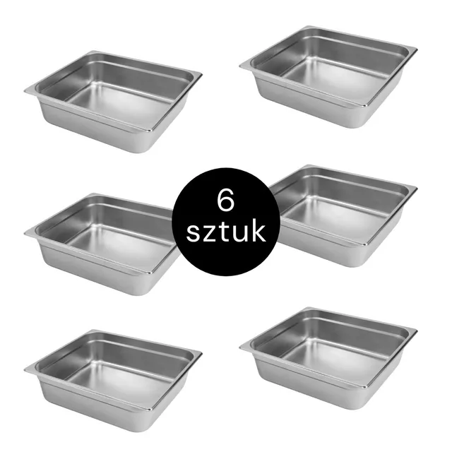 Mega-M contenitori GN 2/3 inox h 10 cm set 6 pezzi