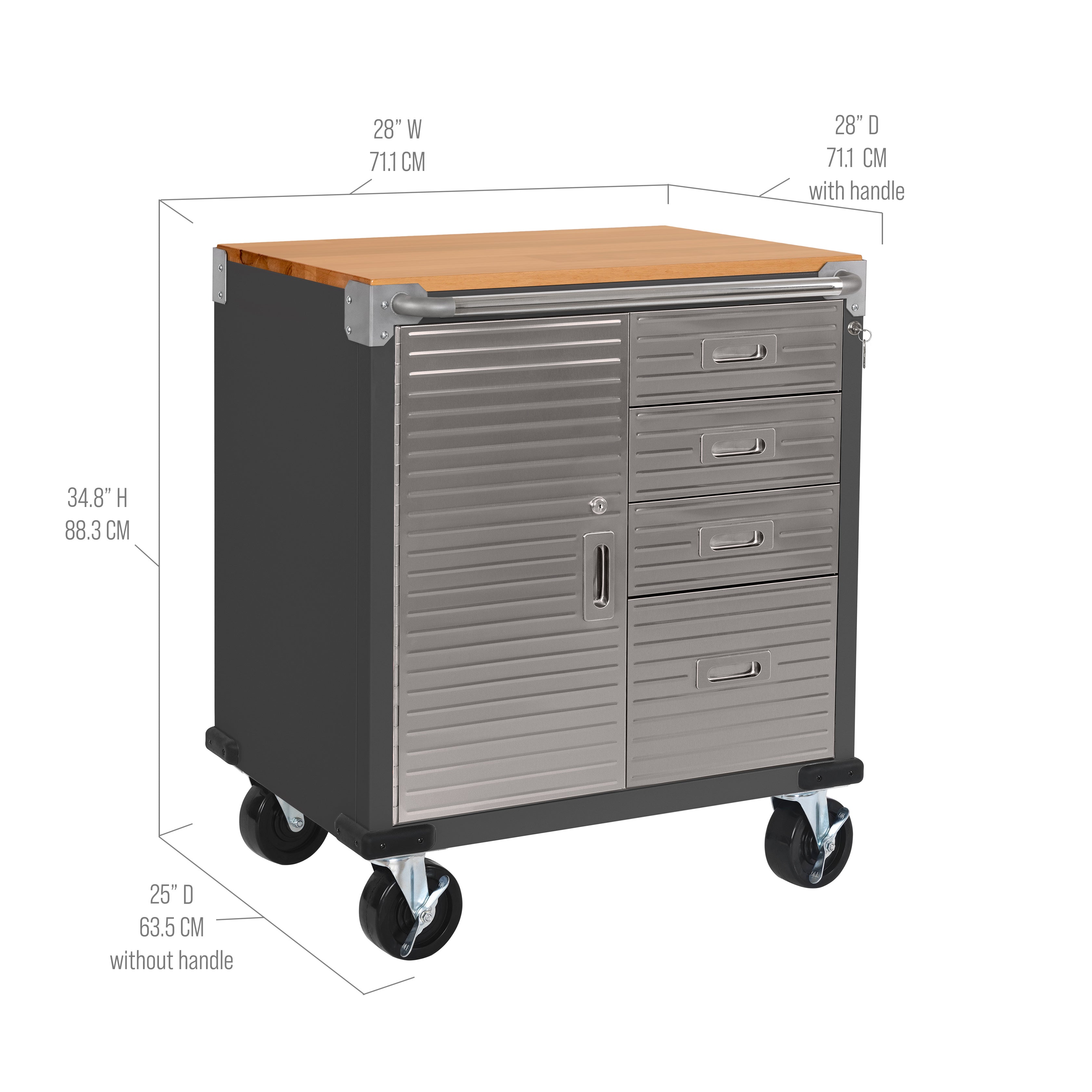 Seville Classics UltraHD UHD20205 mobile officina 4 cassetti grafite