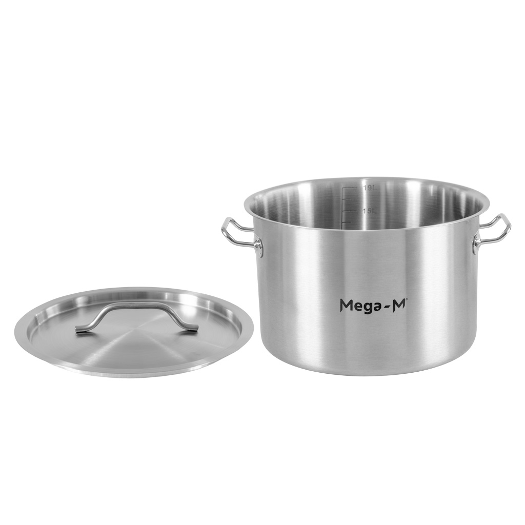 Mega-M Standard pentola bassa inox con coperchio 23L 35x22 cm