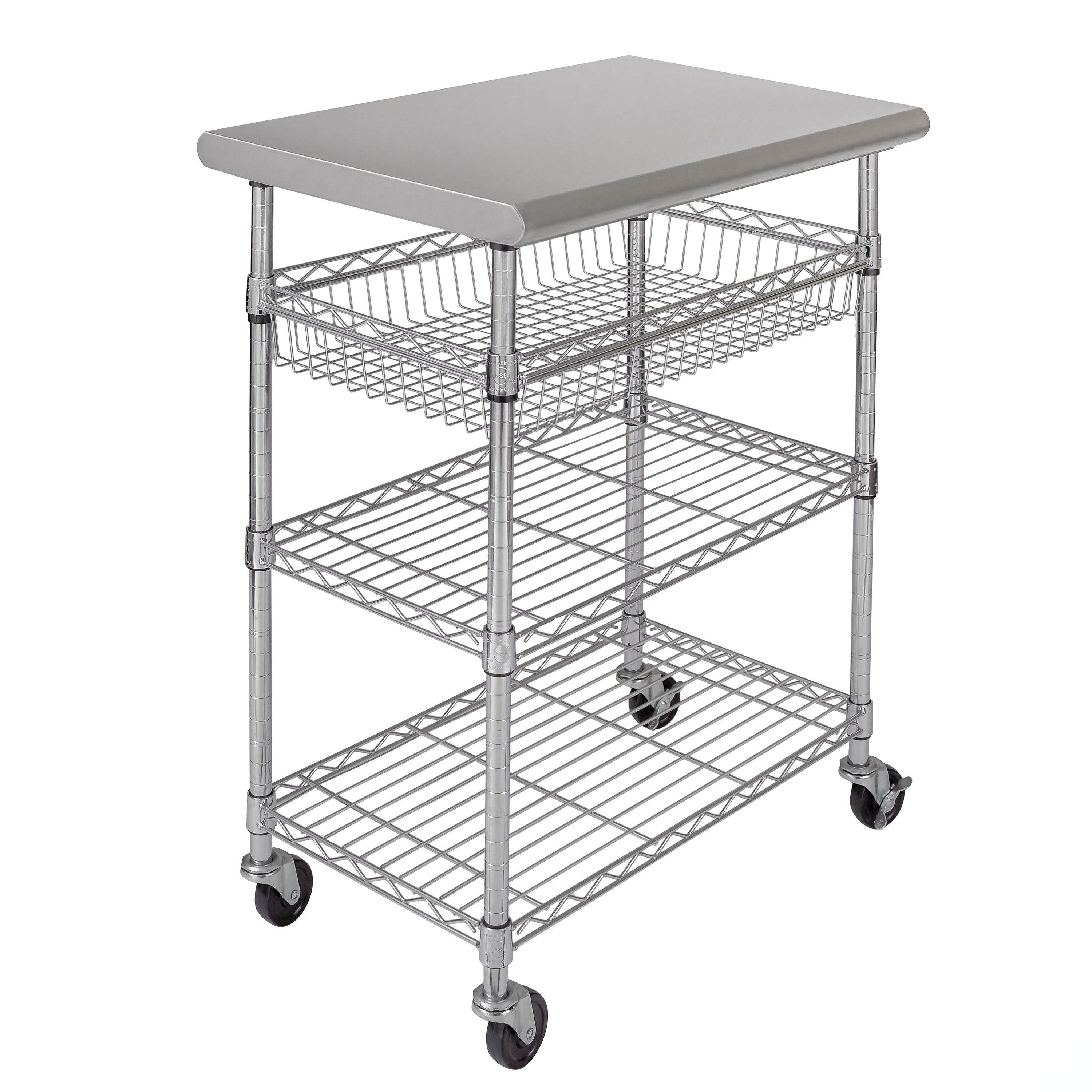 Seville Classics Carrello Tavolo Lavoro Inox 76 cm NSF