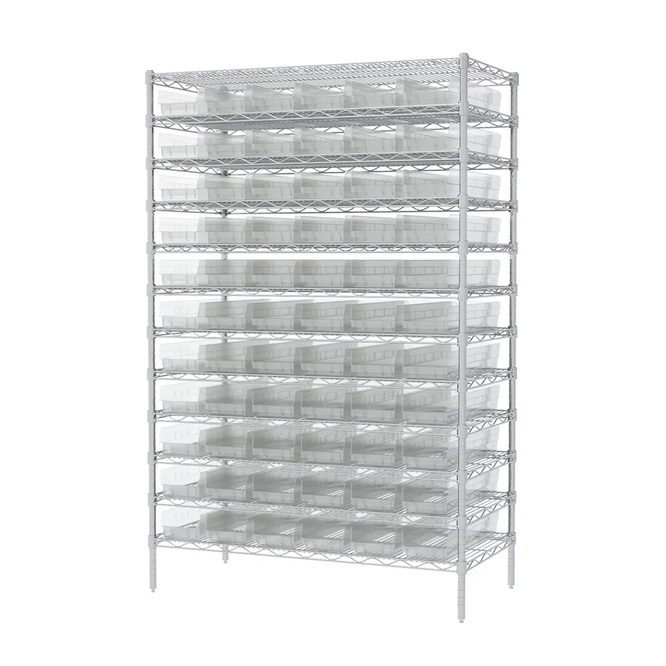 Akro-Mils AWS244830164SC scaffale 12 ripiani 66 contenitori