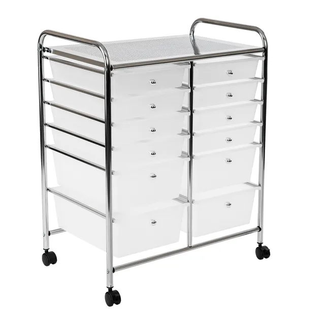 Seville Classics Carrello Organizer 12 Cassetti Bianco
