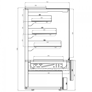Cold Malaga vetrina per pasticceria 174 cm Plug-In LED