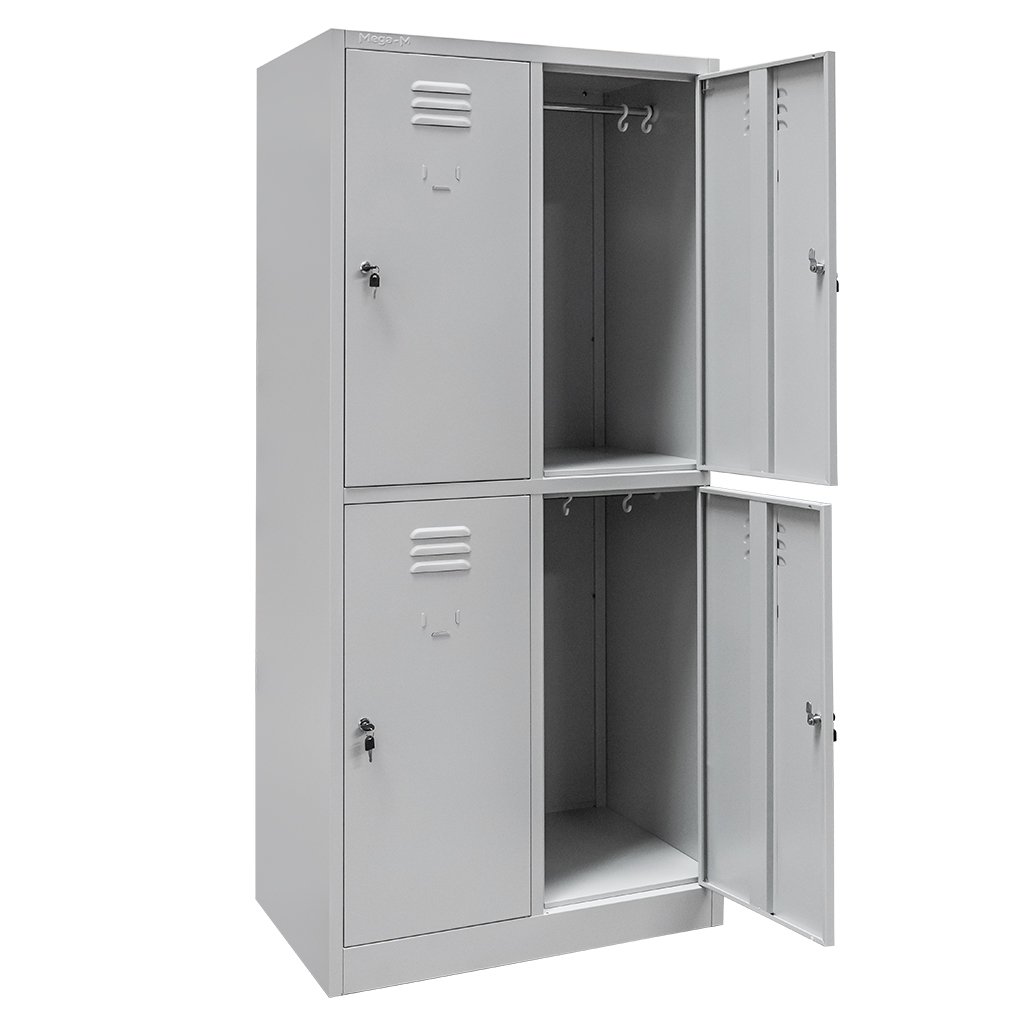 Mega-M armadietto spogliatoio 4 vani 80x50x180 cm grigio