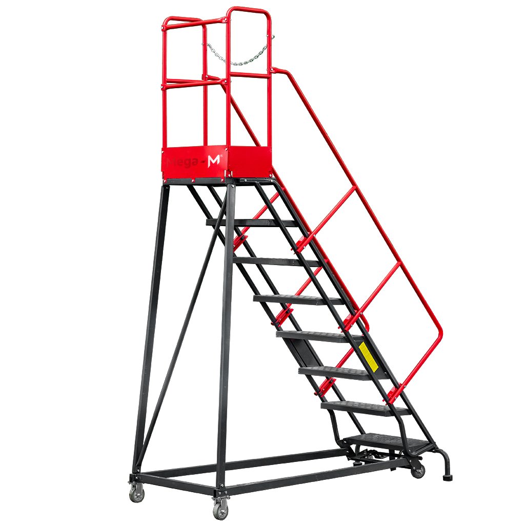Mega-M H-204 cm scala magazzino 8 gradini con piattaforma
