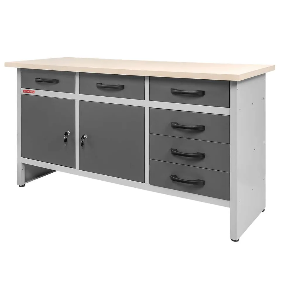 Werkberg Handyman S Banco Lavoro 160 cm Grafite 6 Cassetti