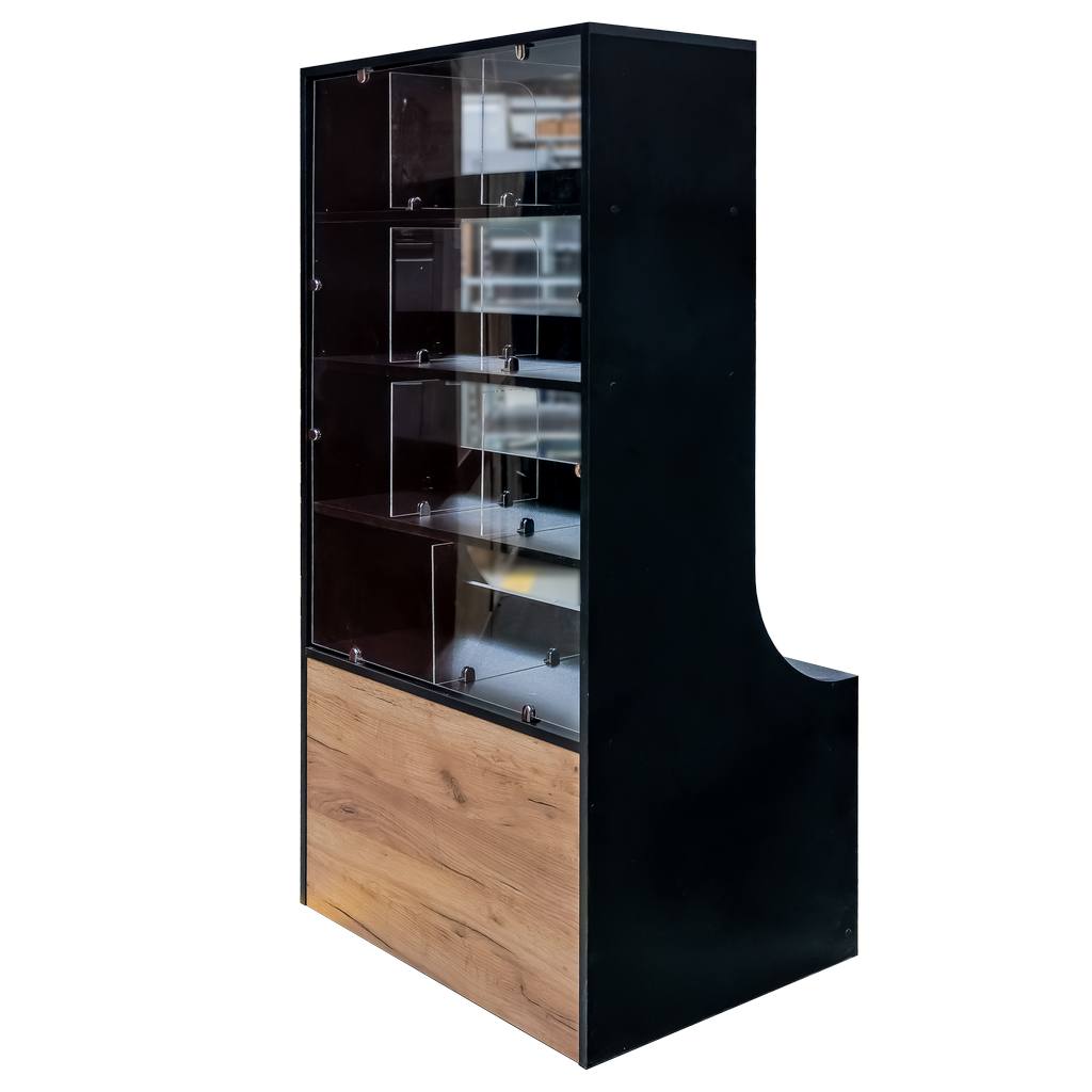 Mega-M H-162 L-80 G-60 vetrina negozio nera per dolci