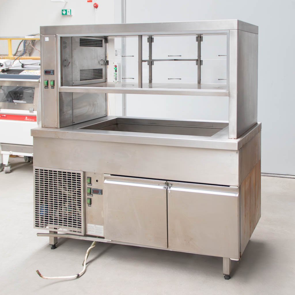 Vetrina refrigerata 133x70x155 cm acciaio sbrinamento automatico