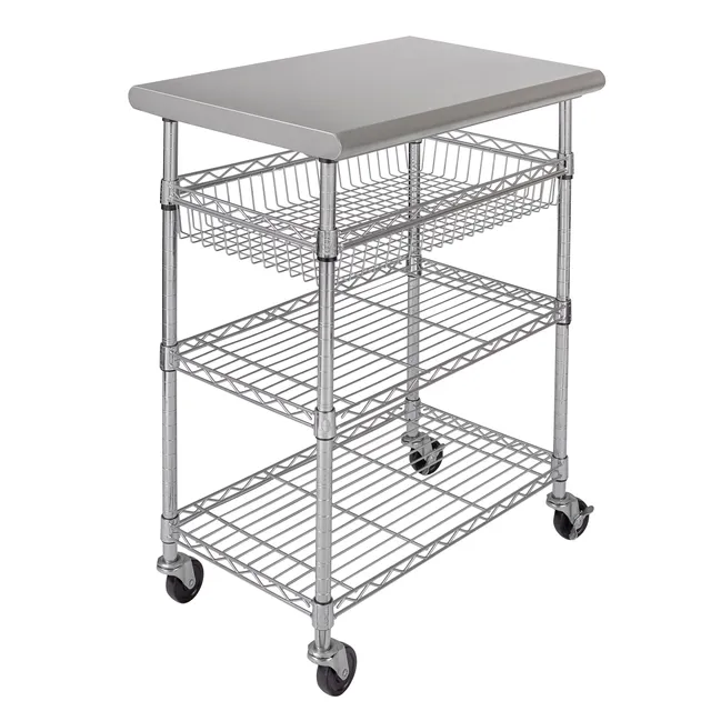 Seville Classics Carrello Tavolo Lavoro Inox 76 cm NSF