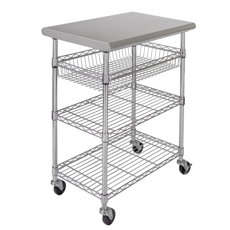 Seville Classics Carrello Tavolo Lavoro Inox 76 cm NSF