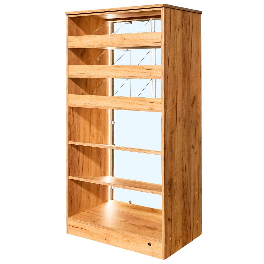 Mega-M H-180 vetrina espositiva 80x50 rovere kraft LED