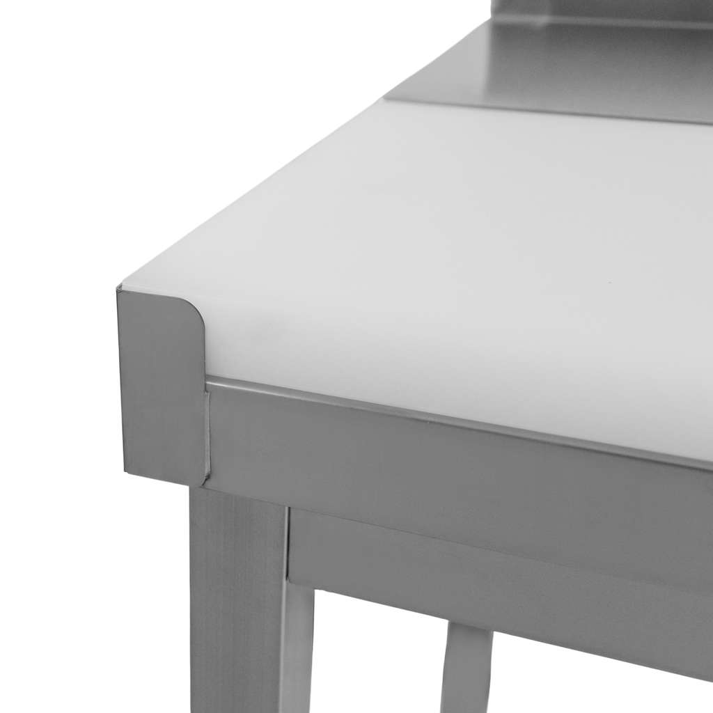 Mega-M Tavolo Inox 150x60x85 cm con Tagliere e Ripiano