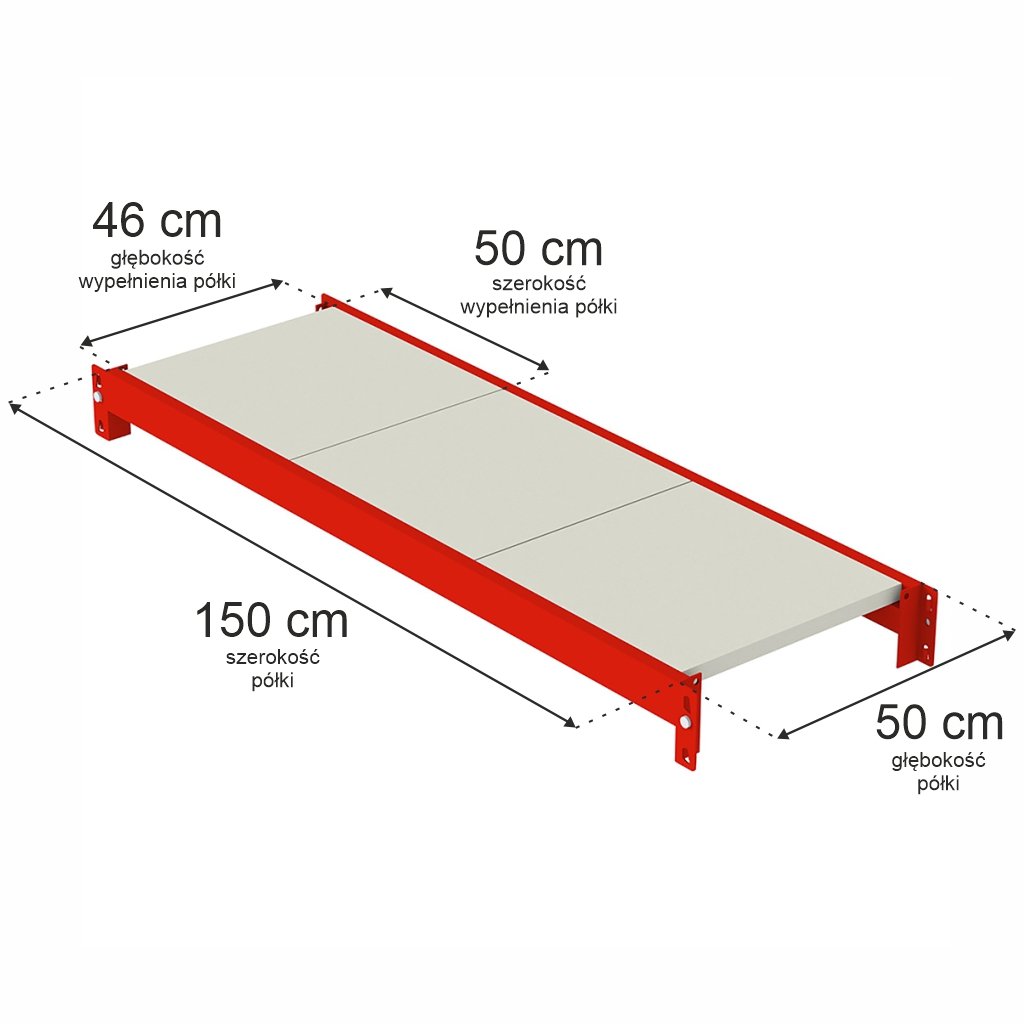 Mega-M Fortis Ripiano Scaffale 150x50 cm 450 kg
