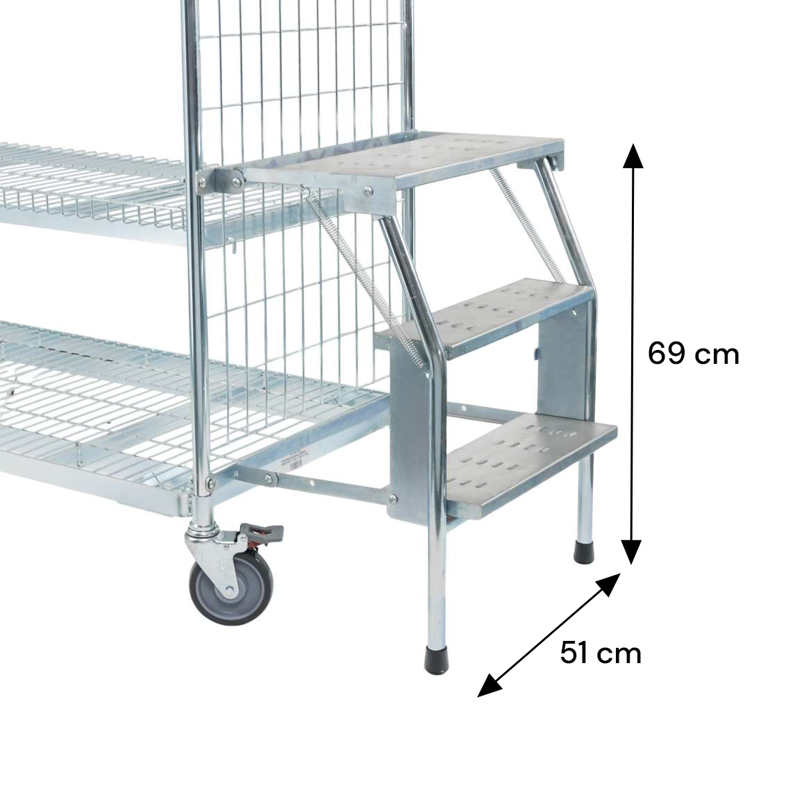 Forkberg Picker Scaletta Carrello 3 Gradini Zincata