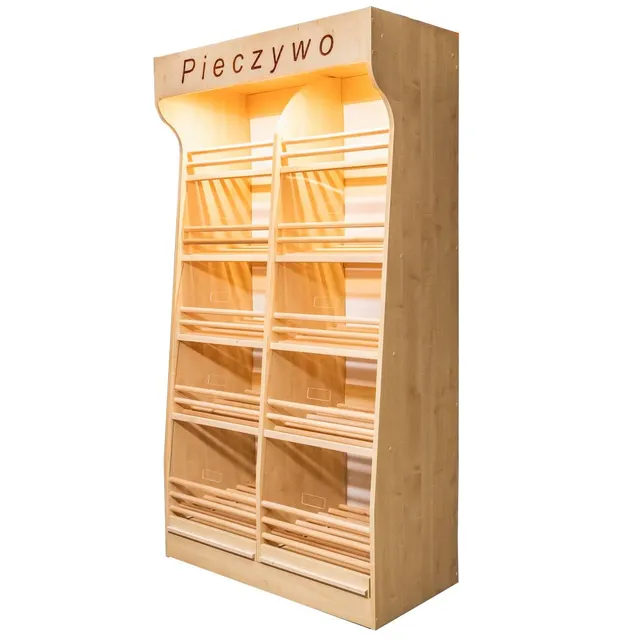 Scaffale pane 100x50x200 rovere sonoma plexi LED 10 ripiani