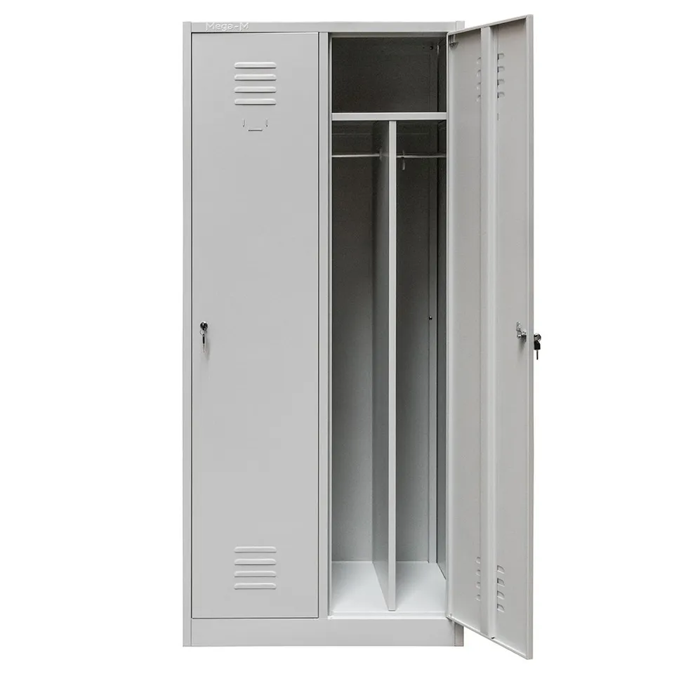 Mega-M armadio spogliatoio 2 ante grigio 80 cm con tramezzi