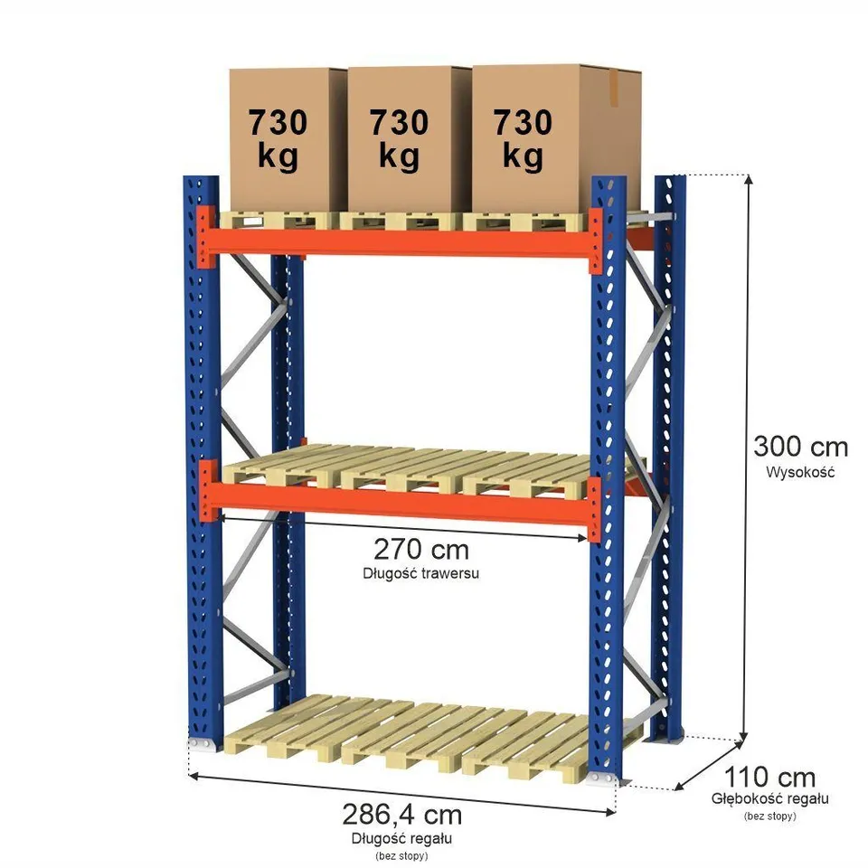 Mago HX Scaffale portapallet 300x286,4 cm base 2190 kg