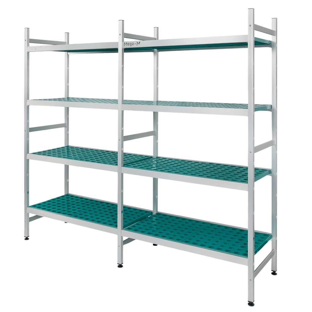 Mega-M Alufri H-180 L-191 Scaffale Alluminio 4 Ripiani
