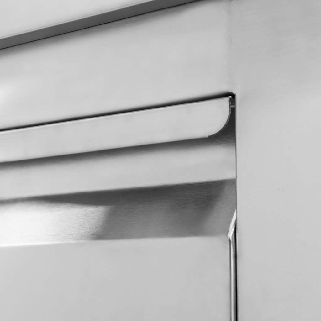Mega-M tavolo inox mobile 60x60x85 cm 3 cassetti ruote