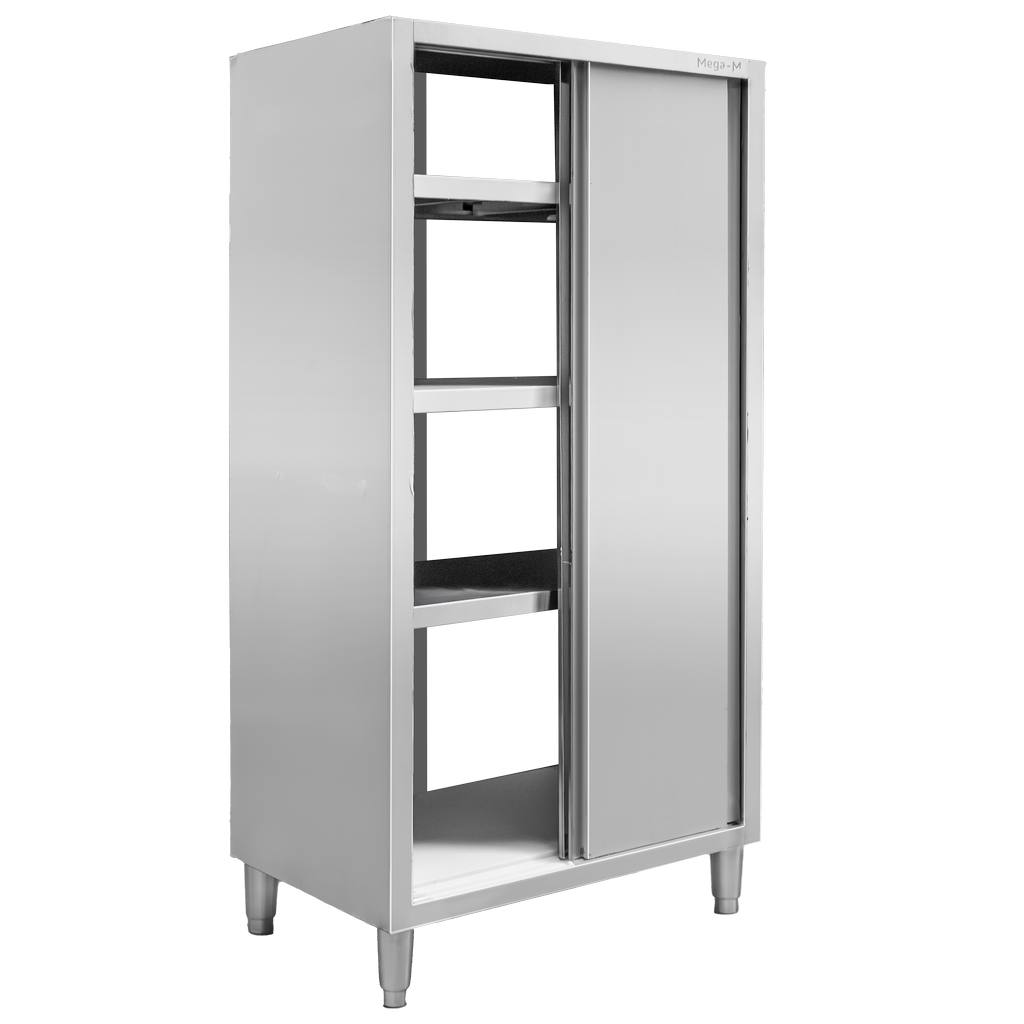 Mega-M Armadio passante inox 100x50x180 2 porte scorrevoli