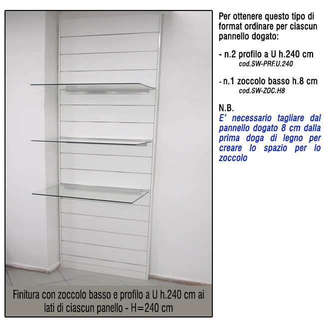 Agosistem Dogato profilo a U laterale finitura pannello