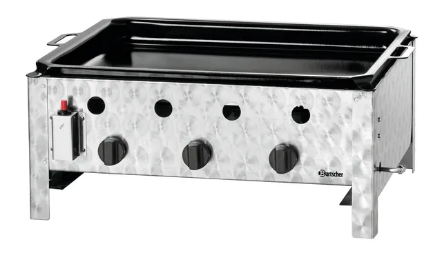 Bartscher 1061933 padella gas 3 fuochi 10 kW 70,5x54 cm