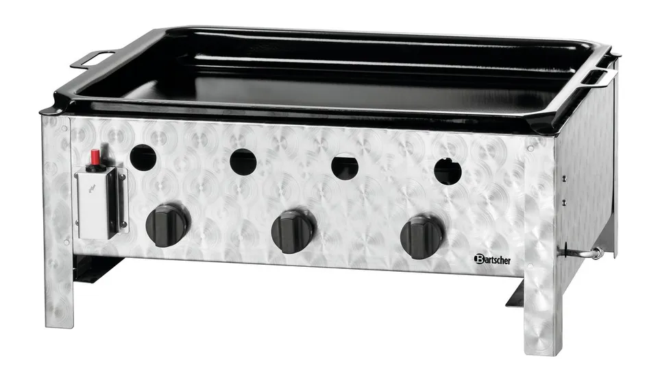 Bartscher 1061933 padella gas 3 fuochi 10 kW 70,5x54 cm