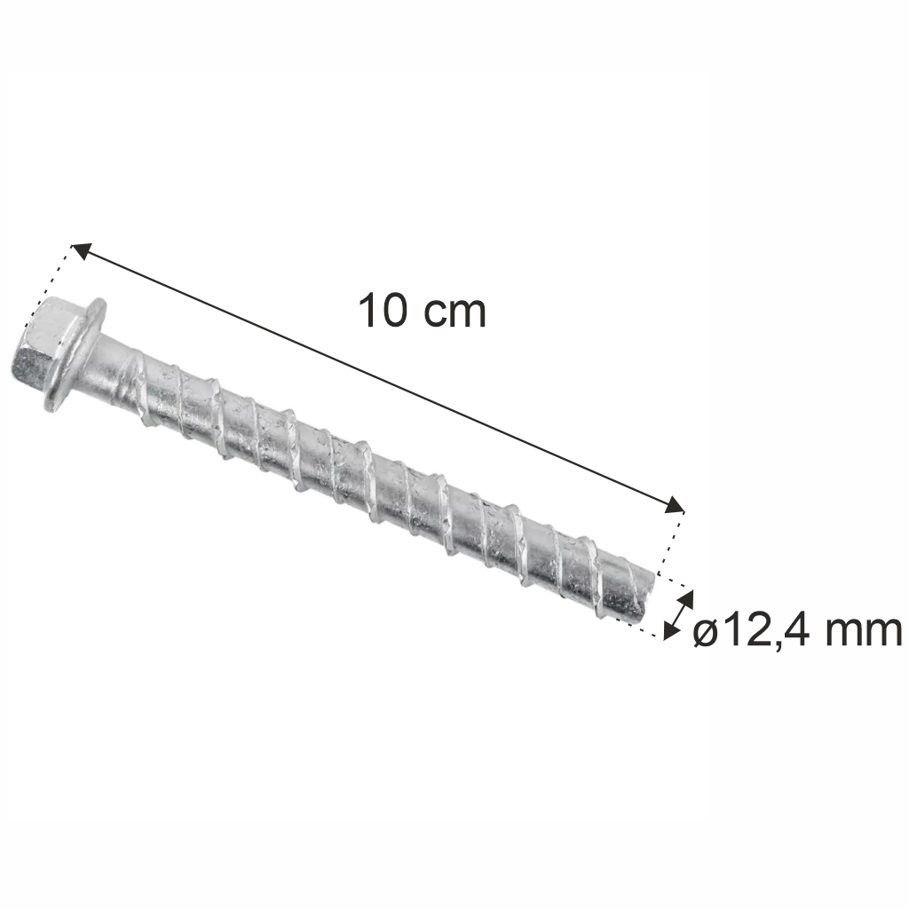 Ancorante a vite M10 12,4x100 mm flangia per scaffali portapallet