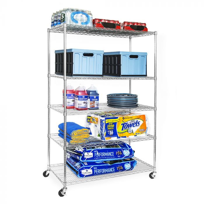 Seville Classics UltraDurable scaffale acciaio 5 ripiani 122x61cm