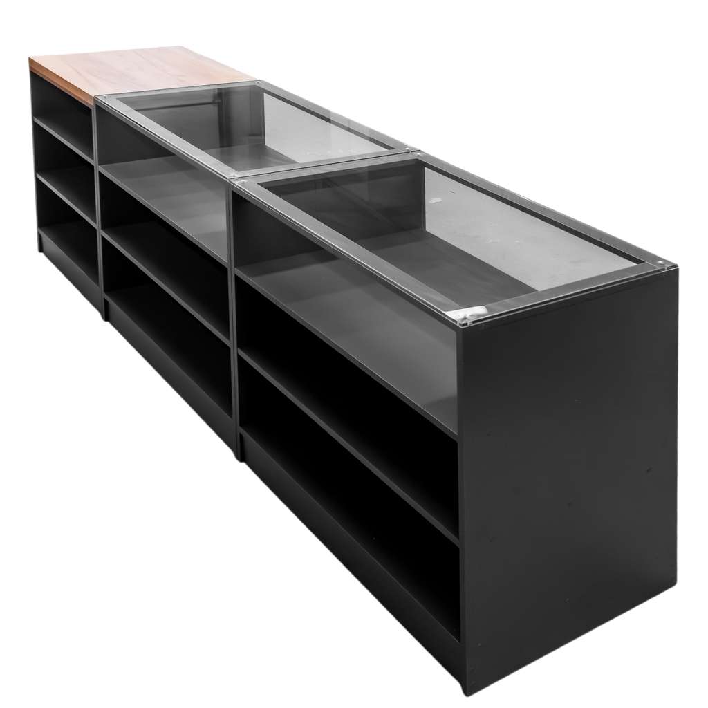 Mega-M 270cm banco negozio vetro antracite rovere 90x270x60