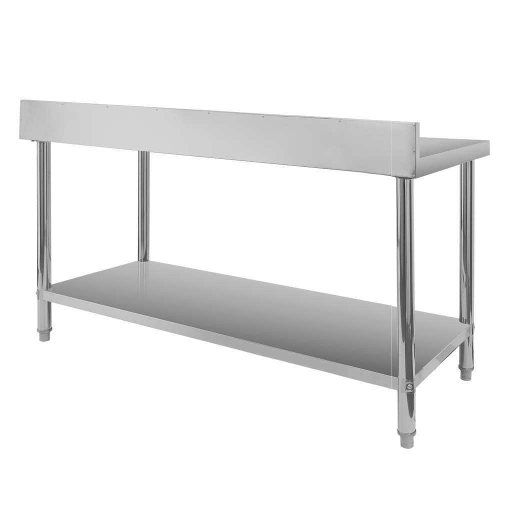 Mega-M X STANDARD tavolo inox a parete 160x60x85 cm con ripiano