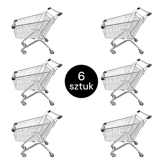 Mega-M YR 125L carrello spesa 125 litri set 6 pezzi zincato