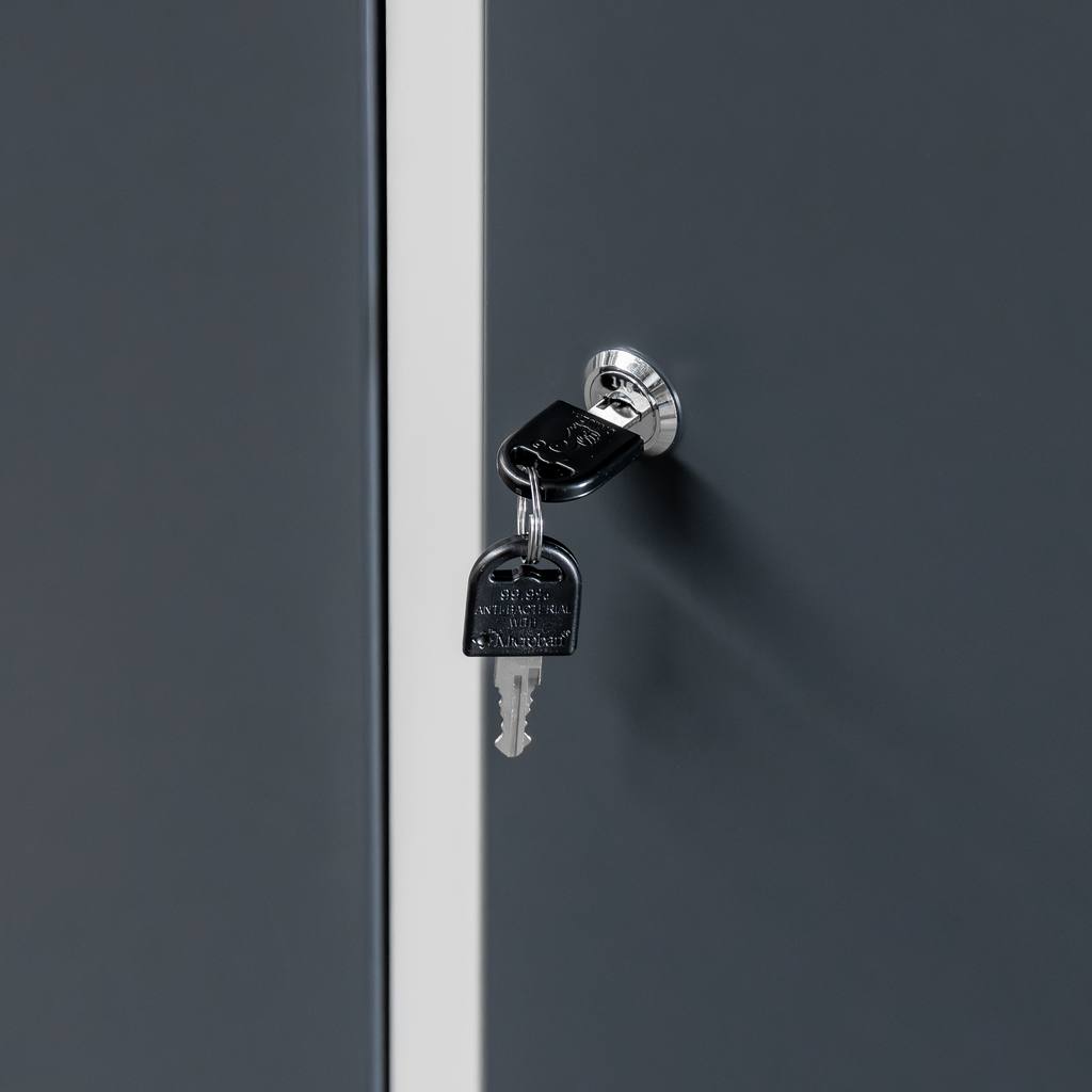 Mega-M S-80 Armadietto Spogliatoio 2 Ante Grigio Grafite Divisori