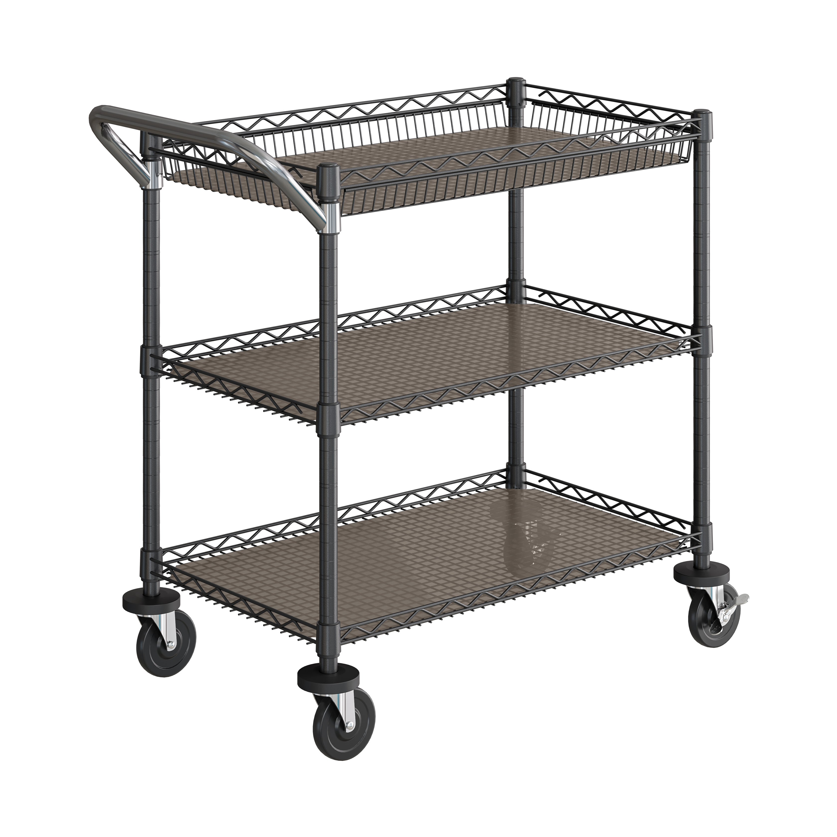 Seville Classics Carrello cucina 3 ripiani cromato 227 kg