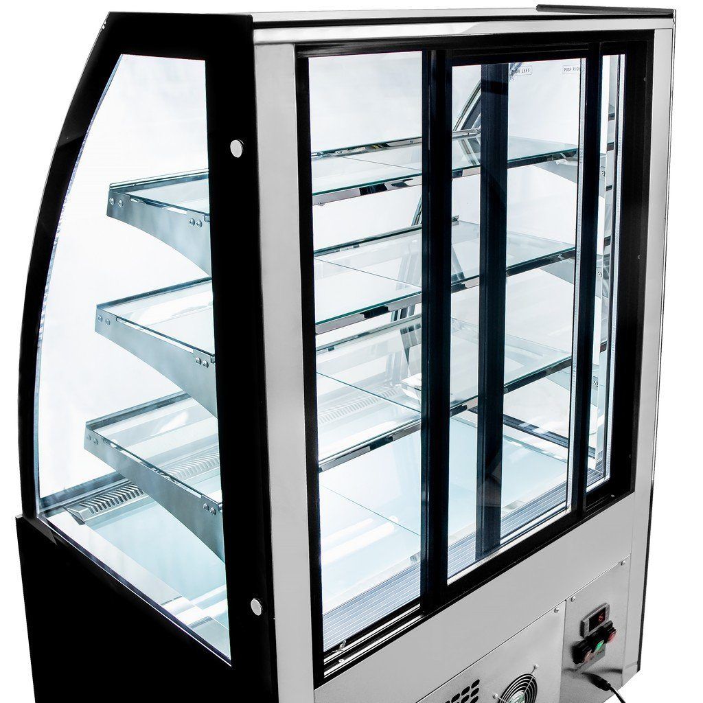 Mega-M Clara S90 vetrina pasticceria nera 3 ripiani