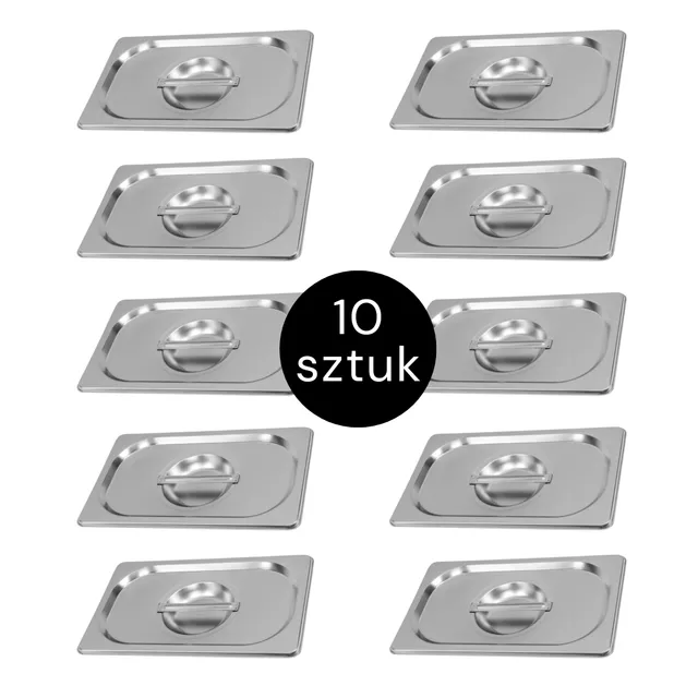 Mega-M GN 1/4 coperchio inox 26,5x16,2 cm 10 pezzi