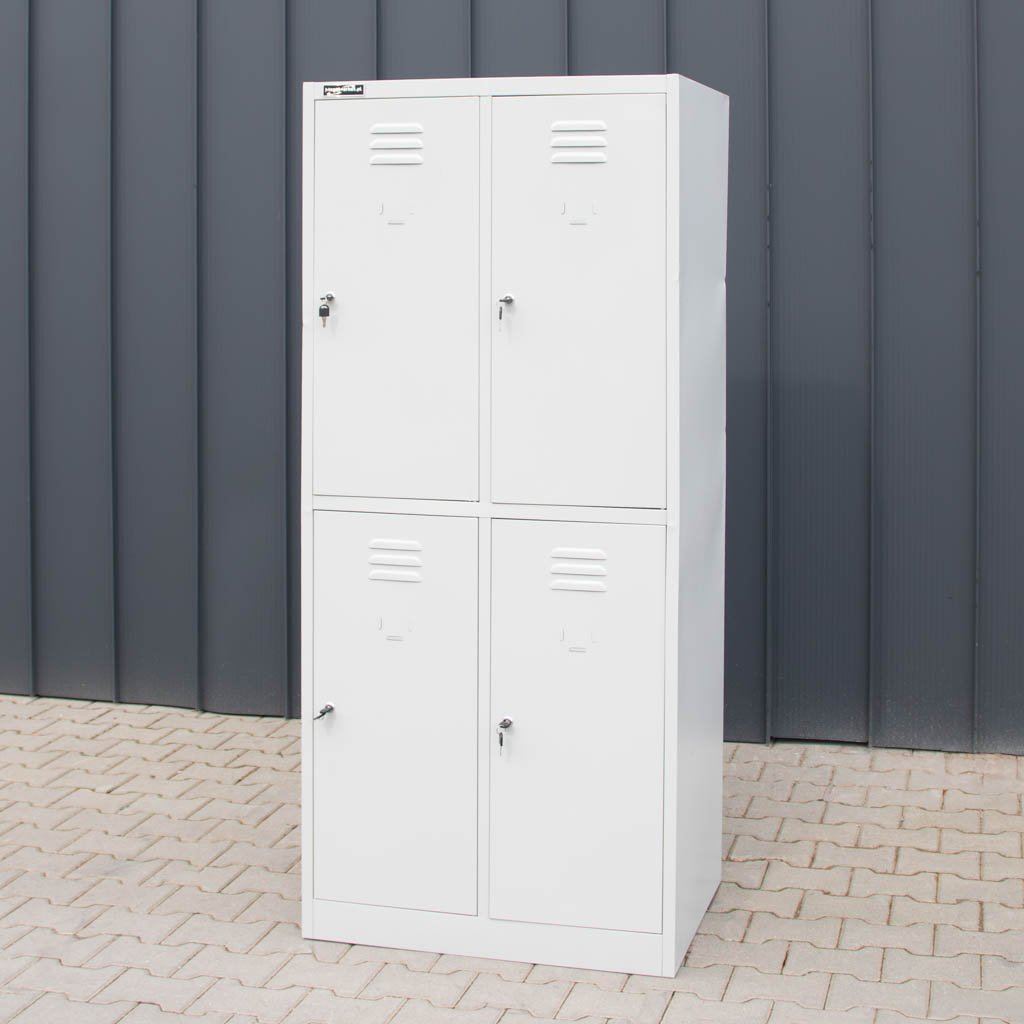 Mega-M S-80 Armadietto Spogliatoio 4 Ante Grigio