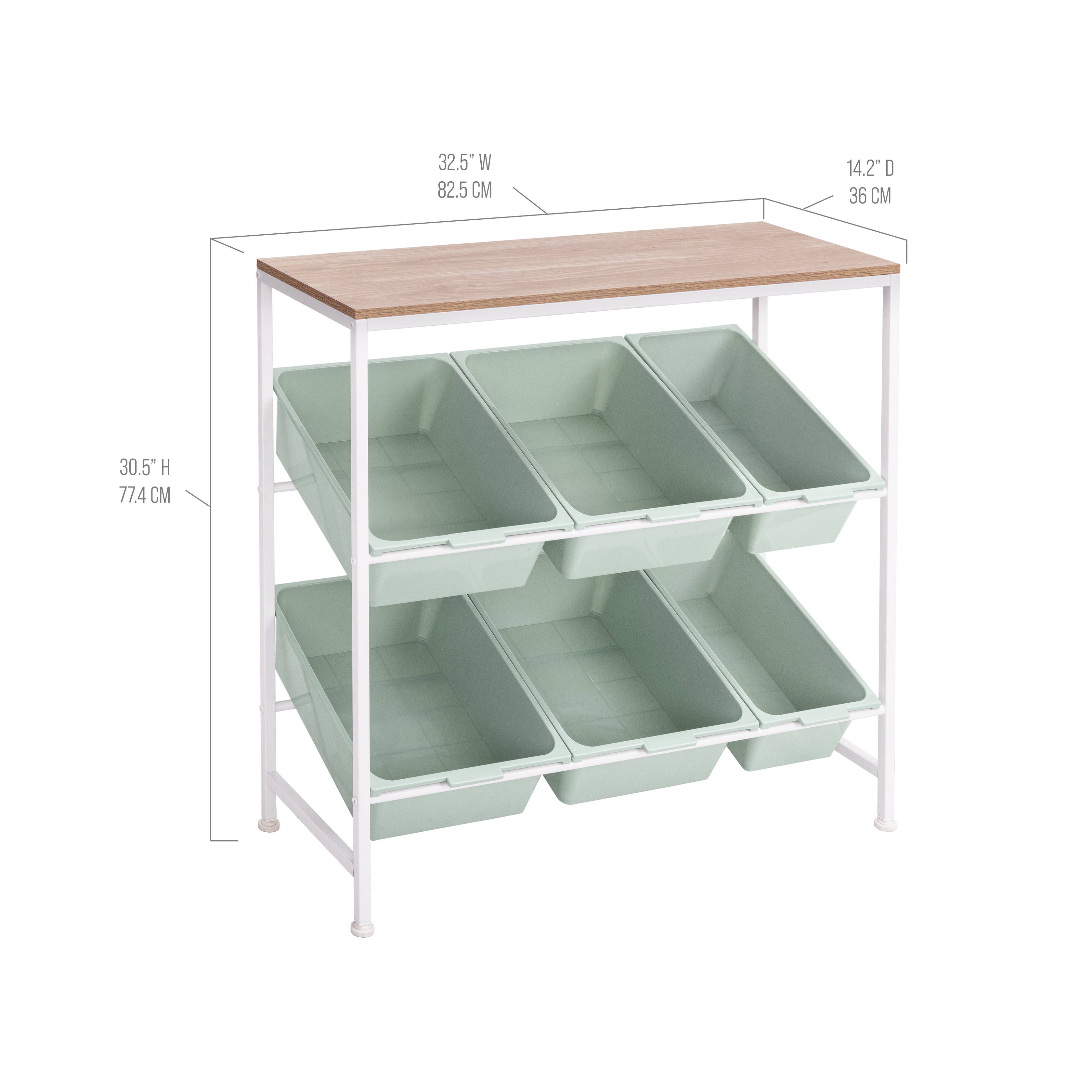 Seville Classics Organizer 6 Vaschette Carrello Bianco
