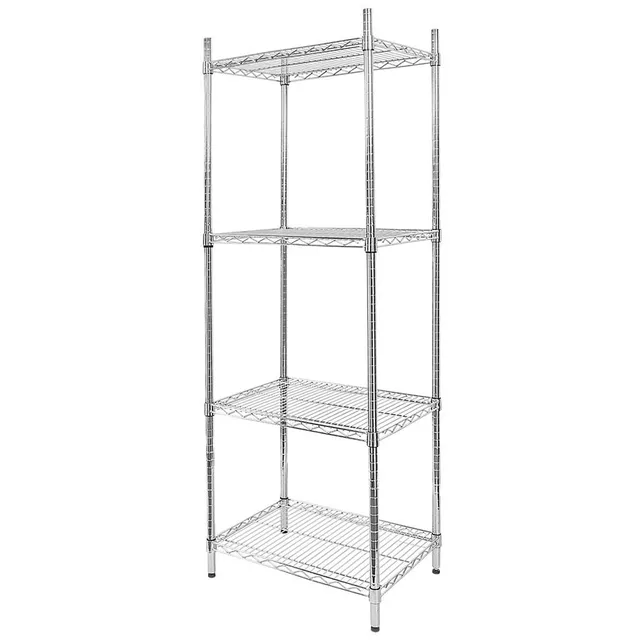Mega-M scaffale cromato 4 ripiani rete 60x45x180 cm portata alta