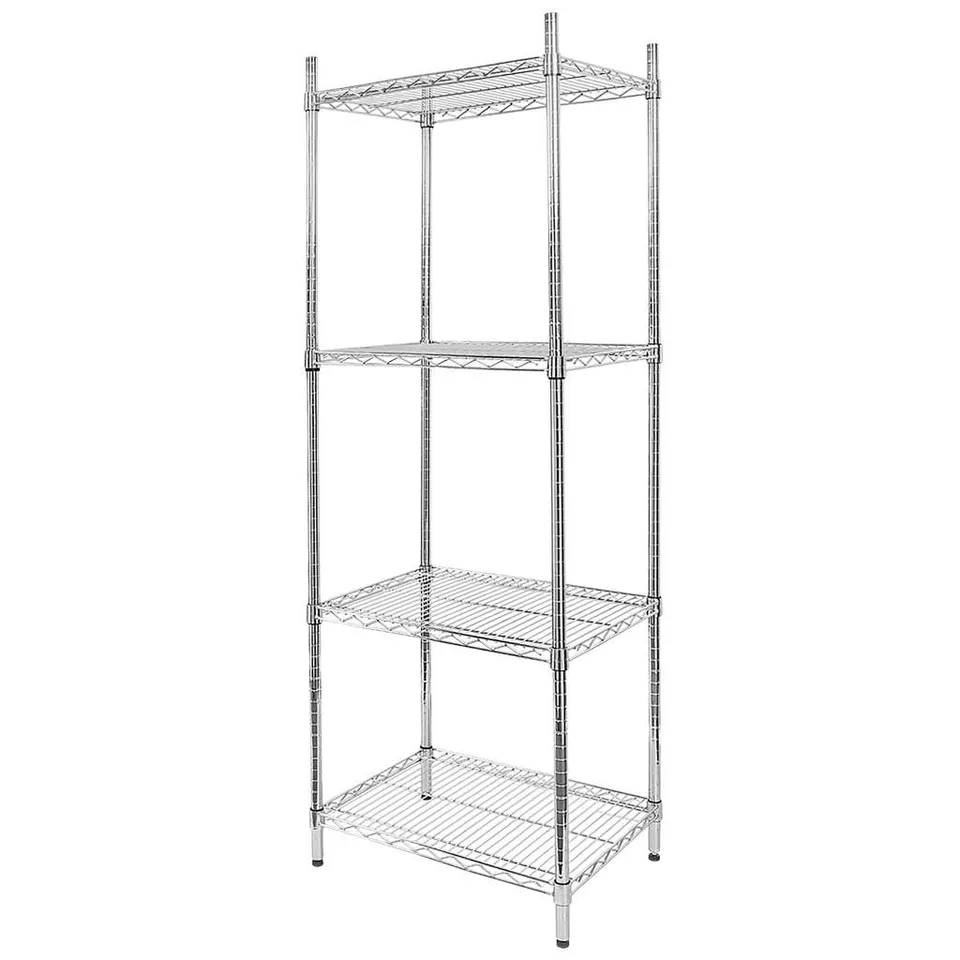 Mega-M scaffale cromato 4 ripiani rete 60x45x180 cm portata alta